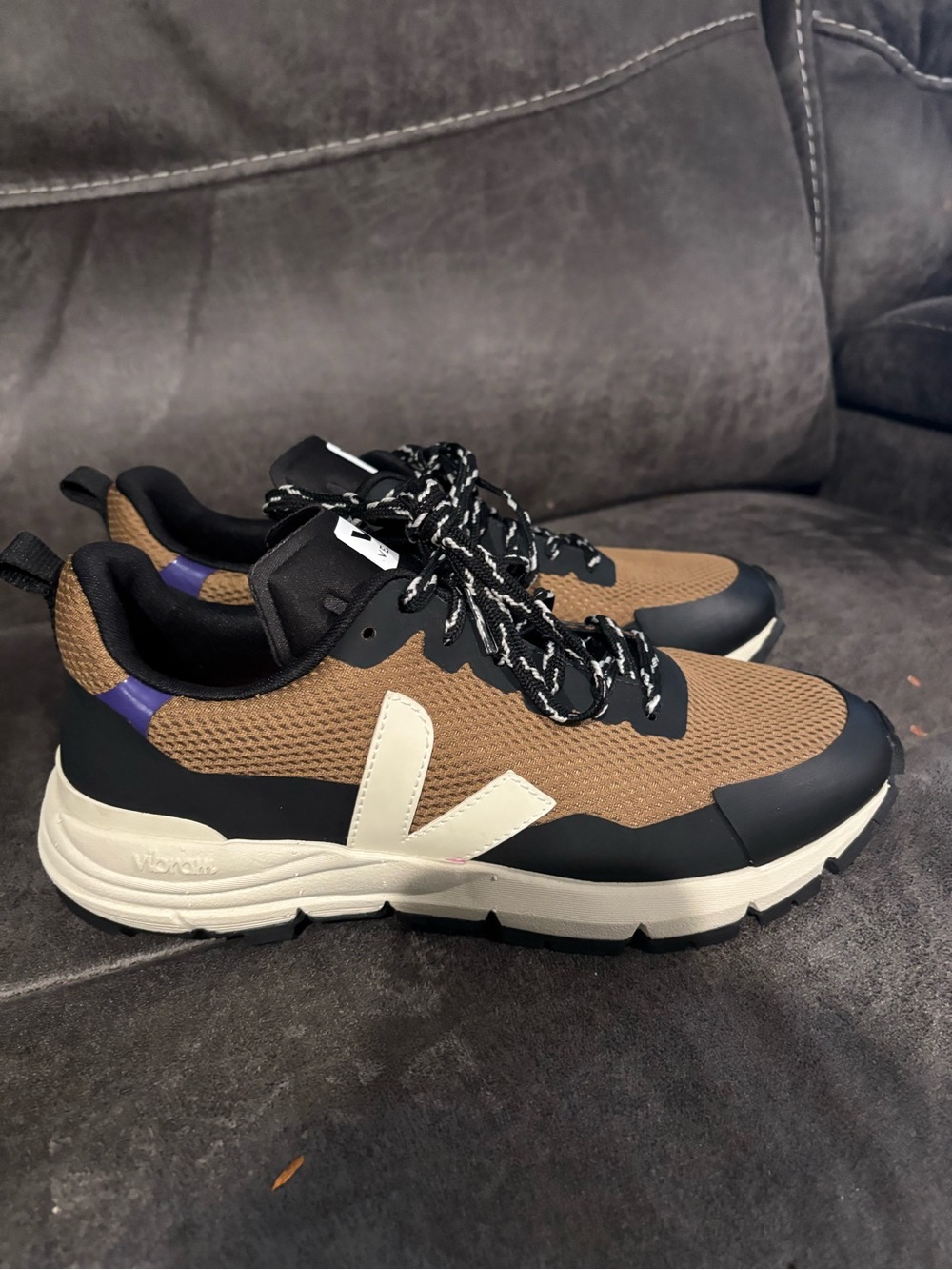Veja Women’s V-12 Runner in Brown, Black, Cream